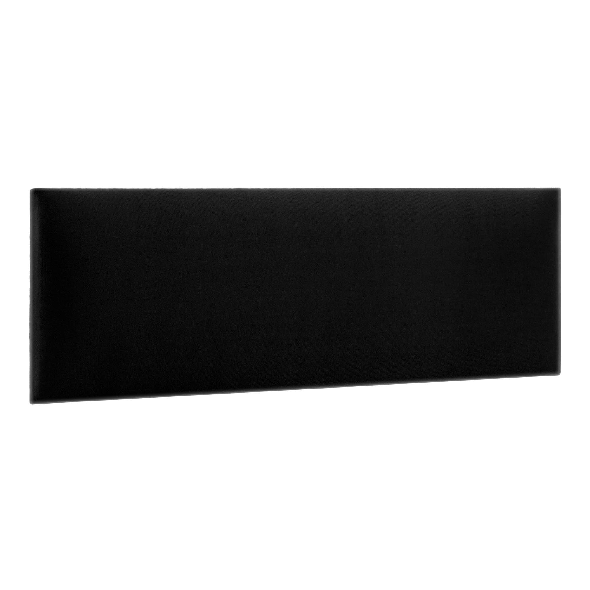 murando - Wall cushion as a headboard for a bed Rectangle Velvet 20x80 cm - Padded wall panel wall decoration for bedroom living room children's room - black