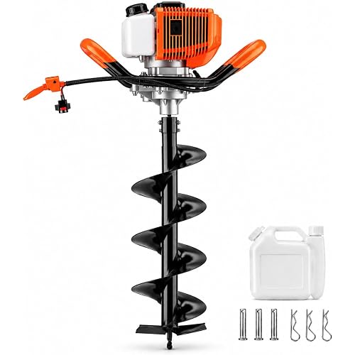 GarveeTech 43CC Gas Auger, 8-Inch Bit, for Farms, Gardens and Fencing