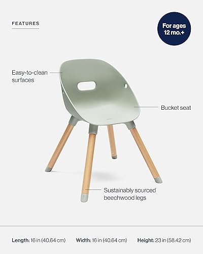 Miniatura 4 de Lalo The Play Chair, Silla de madera y plástico no tóxico para niños y niños pequeños, asiento de cubo resistente y silla para niños fácil de