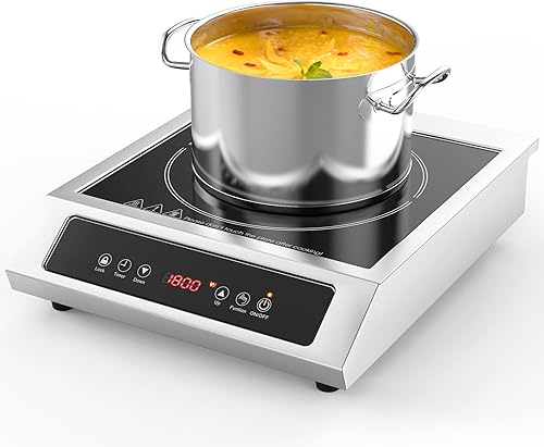 Placa de cocción de inducción comercial portátil de 1800 W, quemador de encimera ANHANE Placa de inducción eléctrica para cocinar, 9 niveles de Placa de cocción de inducción comercial portátil de 1800 W, quemador de encimera ANHANE Placa de inducción eléctrica para cocinar, 9 niveles de