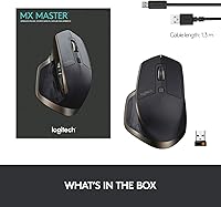 Vista 9 de Logitech Mouse inalámbrico MX Master - Sensor de alta precisión, rueda de desplazamiento adaptativa a velocidad, fácil de cambiar hasta 3