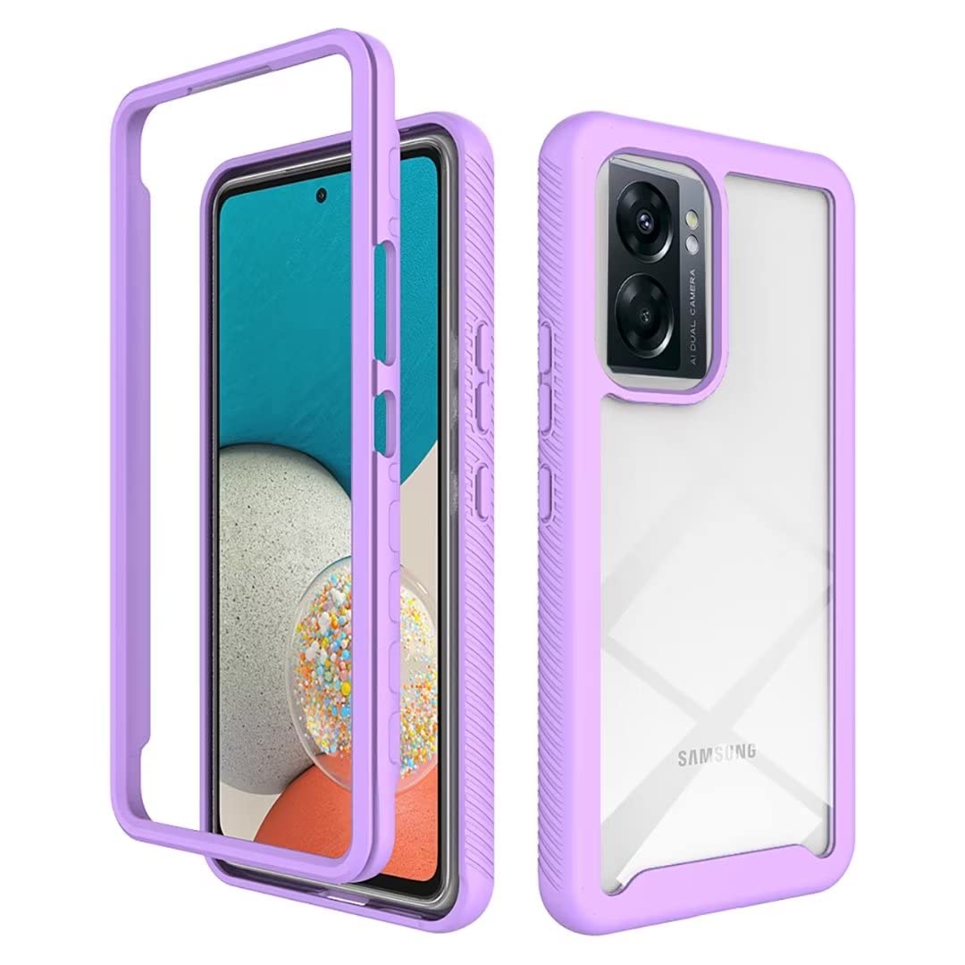 Cover Per OPPO A57 4G / A57s In Vetro Temperato Sfumato - Custodia Ultra Sottile TPU Morbida, Protezione Antiurto (Verde/Viola)