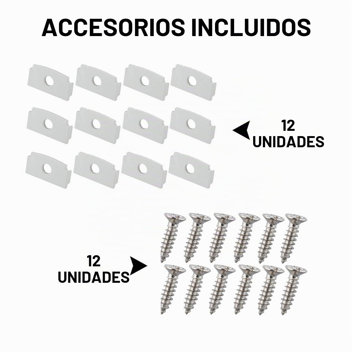 Perfil de Aluminio StarlandLed de 6x1 MT empotrable Retráctil en Cartón yeso para Doble tira de LED Cover Opaca [Clase de eficiencia energética A]