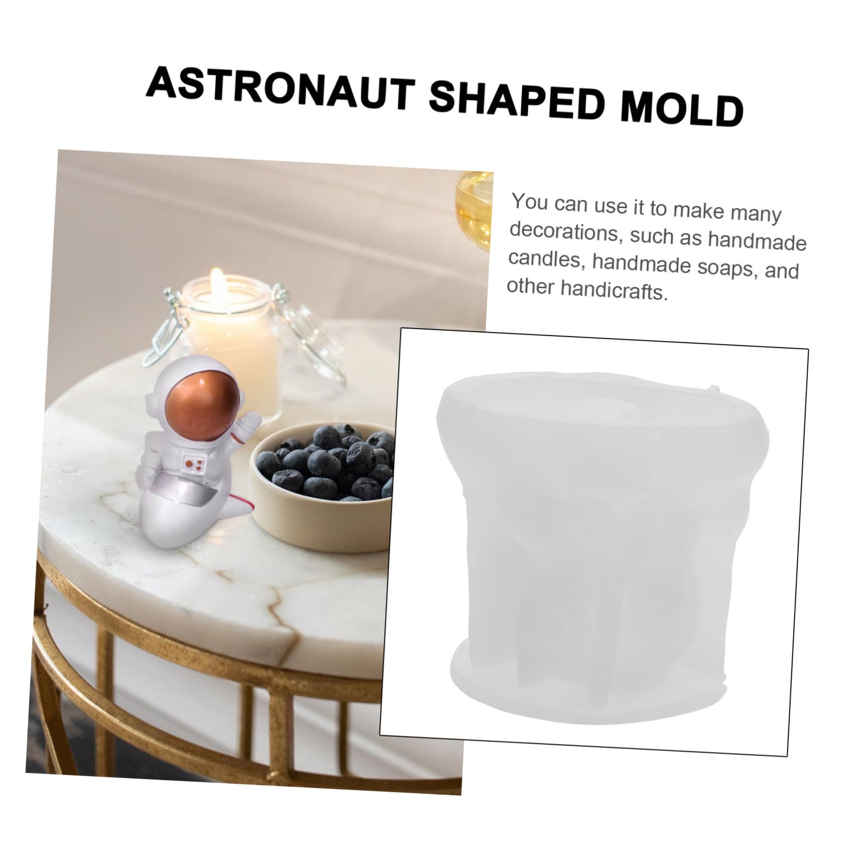 WOONEKY Stampo per Candele Profumate Astronauta in Silicone Modellatura Te per Saponi e Decorazioni Riutilizzabile e Antiaderente per Creazioni Artigianali Personalizzate