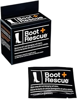 Boot Rescue All Natural Cleaning Wipes for Leather & Suede Shoes & - Box of 10 Indv Wrapped