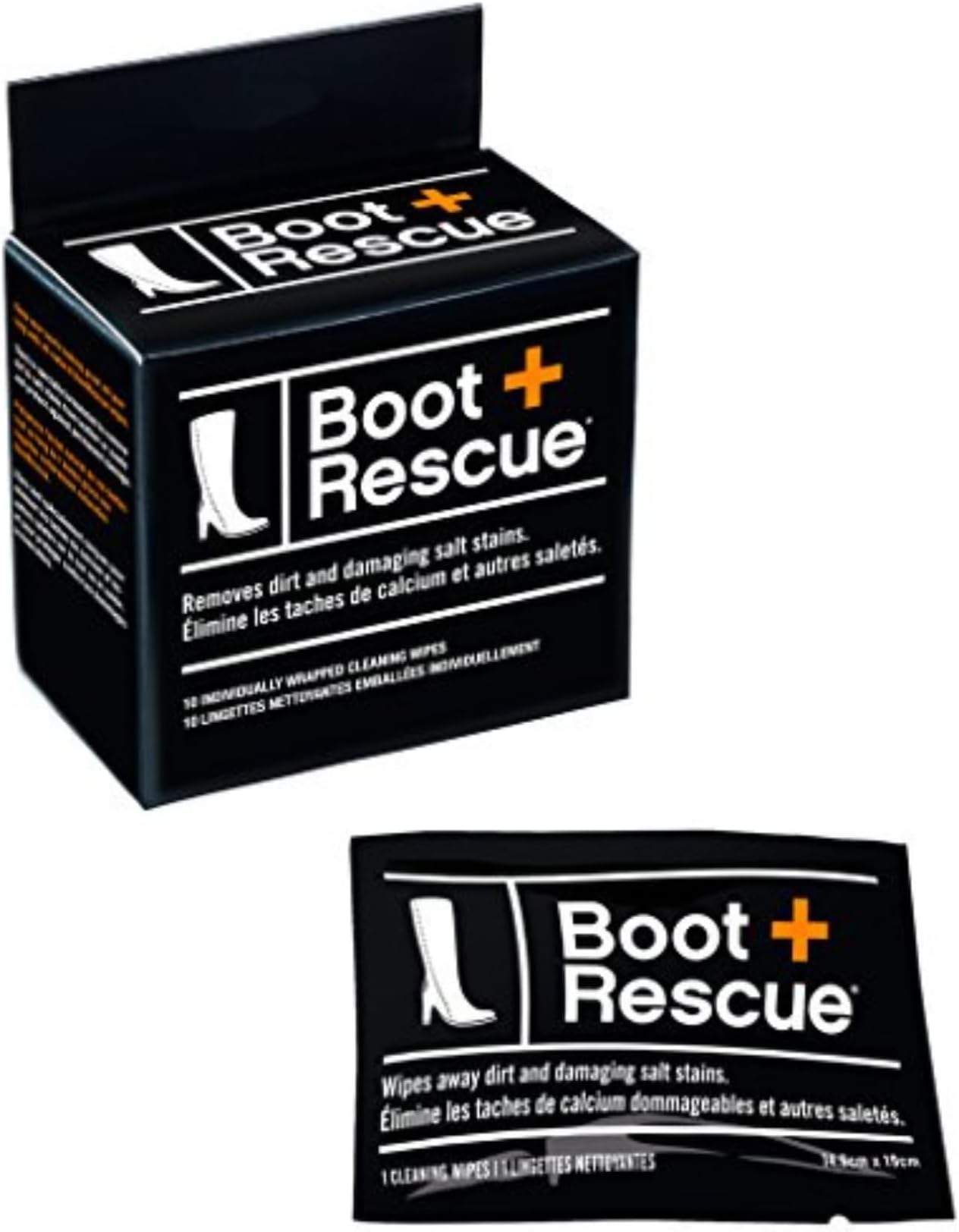 BootRescue オールナチュラル クリーニングワイプ レザー&スエードシューズ&ブーツ用 汚れ 塩汚れ, ナチュラル, 10 units