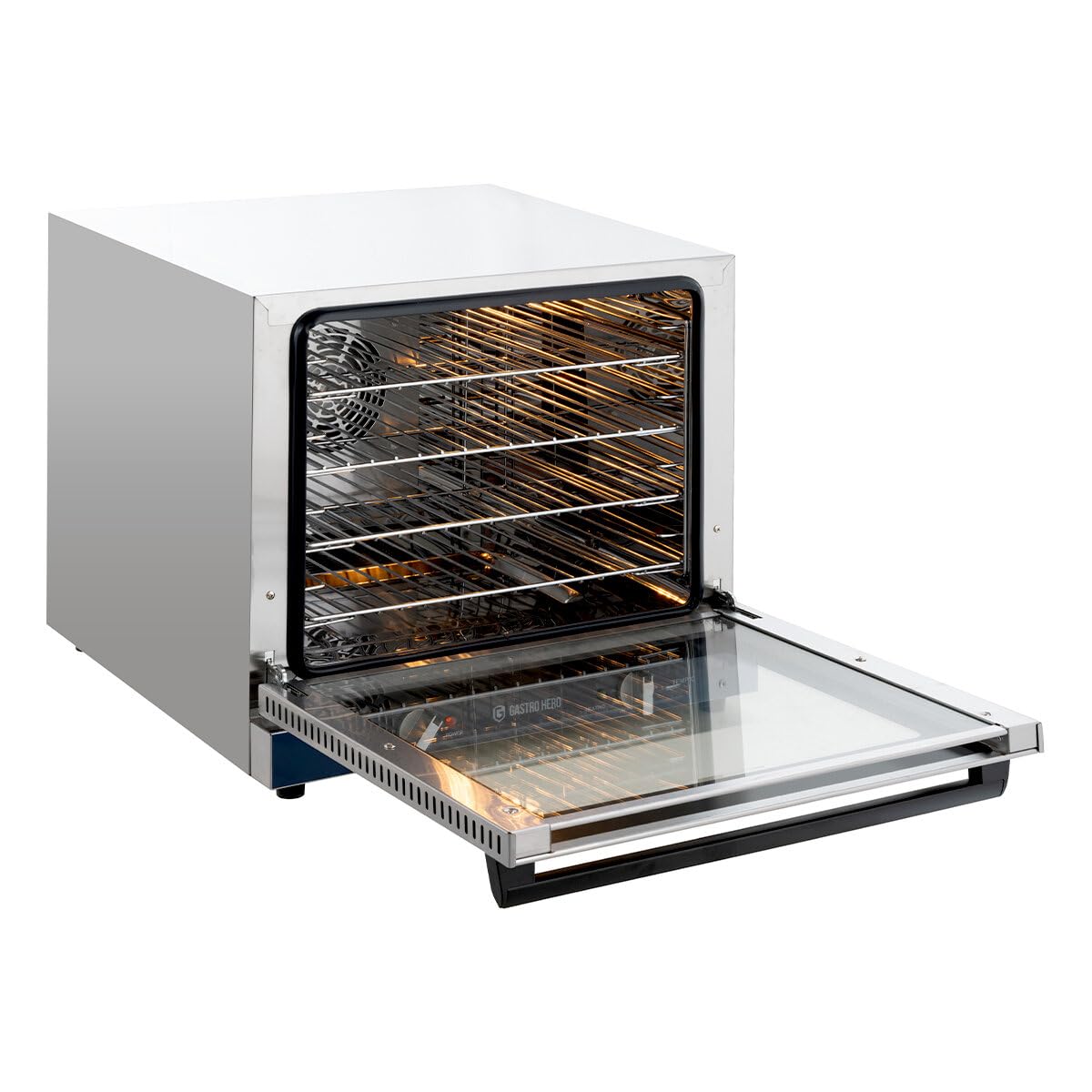 GastroHero Heißluftofen ECO 4x GN 2/3 – kompakter Umluft-Ofen mit Dauerheizfunktion aus Edelstahl – Profi Tischgerät für Gastronomie, Bäckerei & Catering