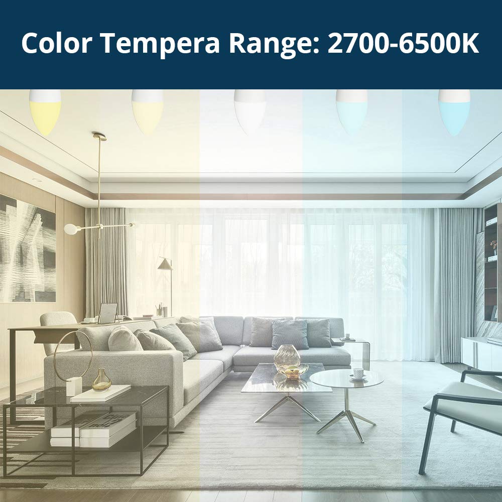 Benexamrt Tuya Zigbee 3.0 Smart żarówka świecowa E14 5 W LED RGBW przyciemniana lampa Smart Life Alexa Google Home Smartthings (2 sztuki)