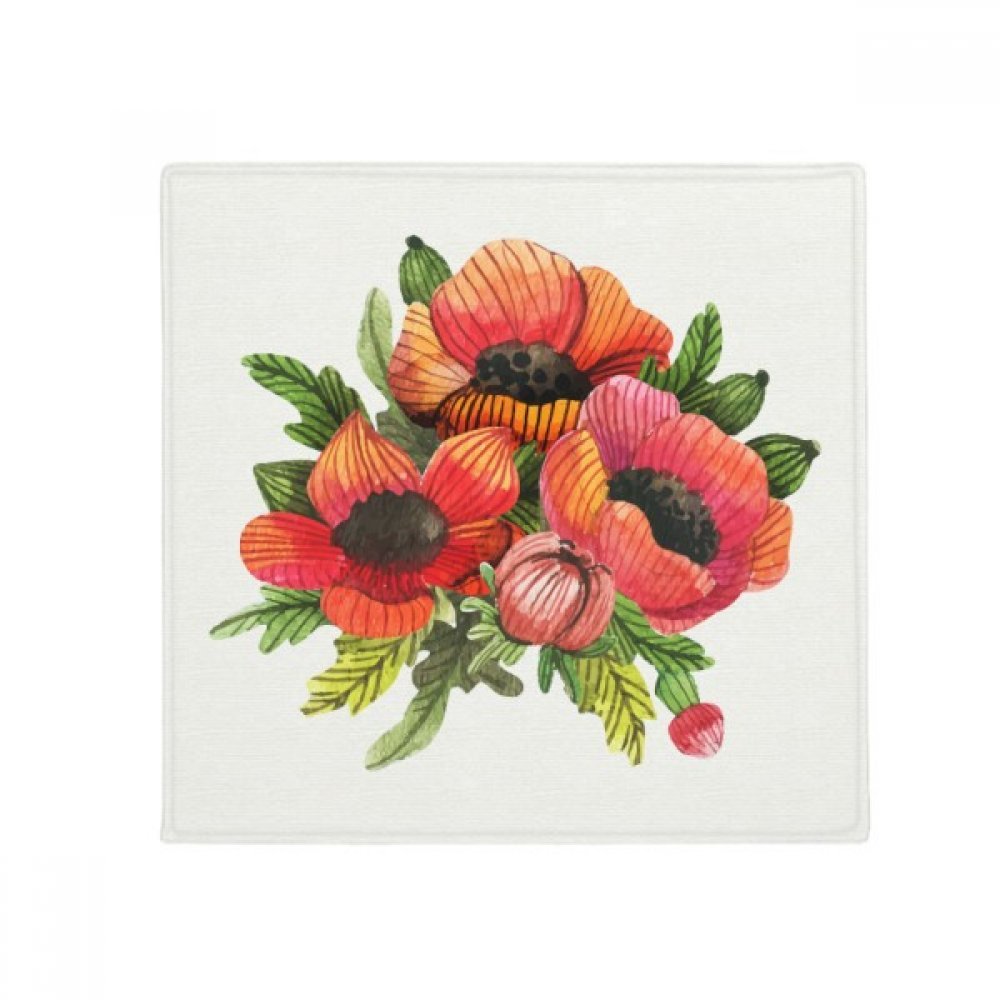 Tapis de sol pavot multicolore antidérapant 60x60cm pour entrée et animaux
