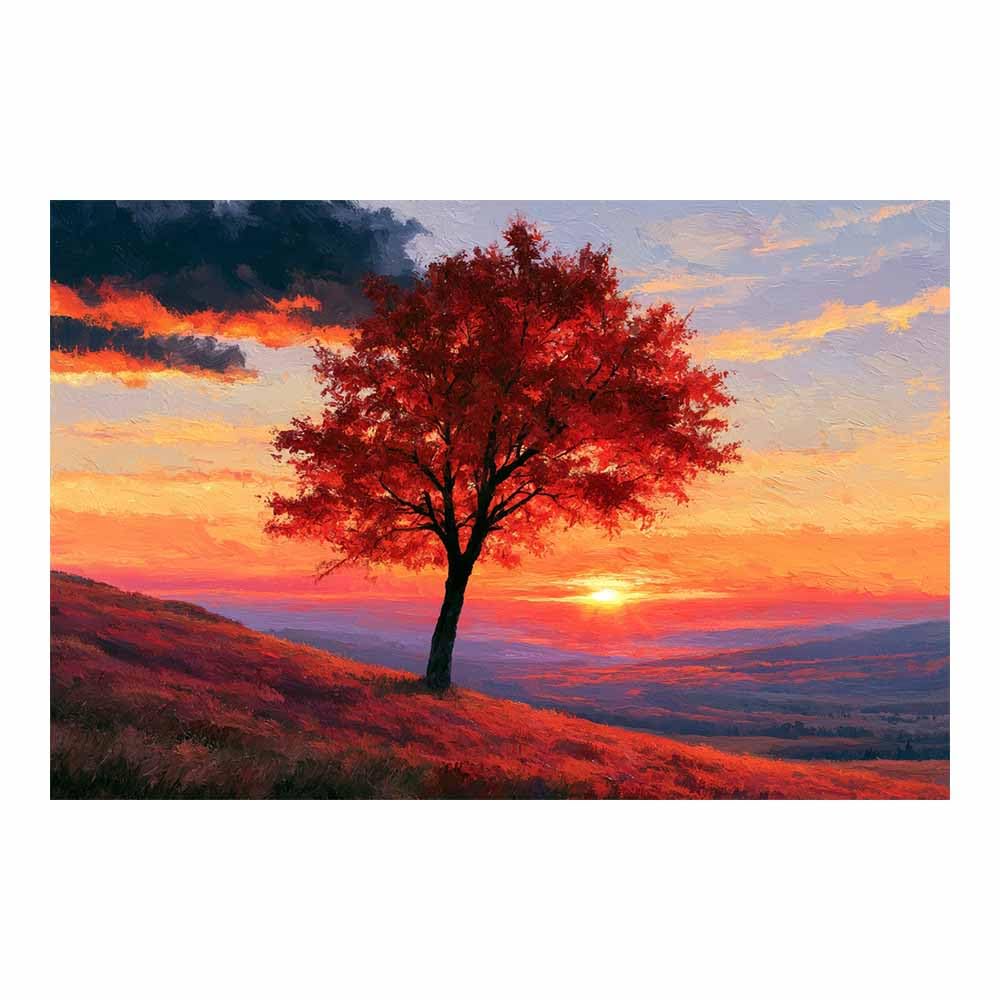 XENIOU Tree Of Life Whites Impasto Tree canvas painting wall art, Living Room Bedroom Hallway Stairs Decoration.(Multicolor)-70x100cm Unframed