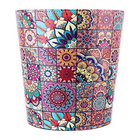 Lingxuinfo Scakbyer Trash Can Waste Basket, 10L Decorative Wastebasket Trash Can Waste Paper Basket Garbage Can for Bathroom, Bedroom, Office and Kitchen - Grid -2 Cover