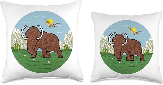 Woolly Mammoth Throw Pillow