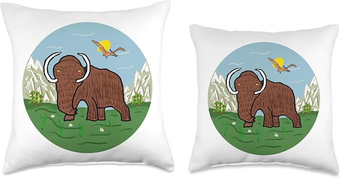 Woolly Mammoth Throw Pillow