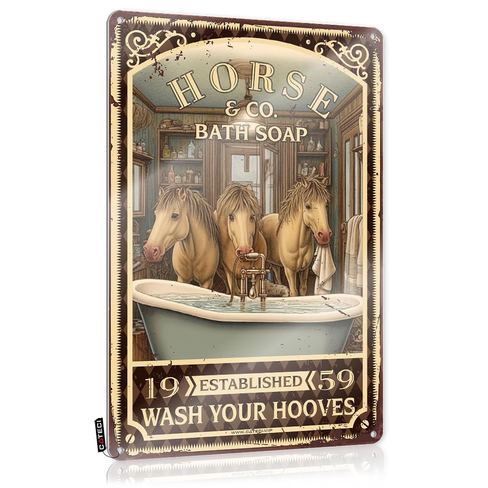 Vintage Decor Funny Signs For Bedroom Horse Bath Soap Wash Your Hooves Tin Sign College Decorgothic Wall Decorkitchen Signs Decor Farmhouseapartment For Men (30X40CM)