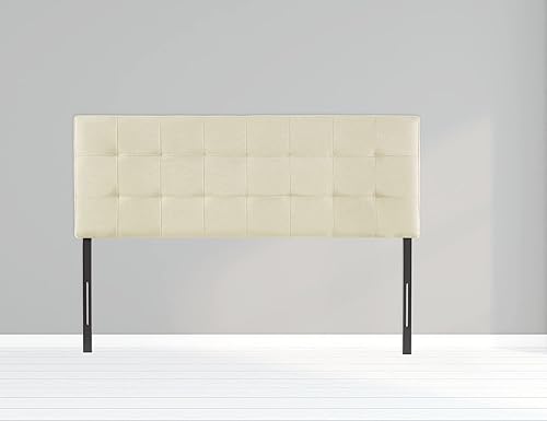 Miniatura 8 de Jessenia - Cabecera capitonada tapizada para cama tamaño Queen, 12 posiciones ajustables, cabecera para montar en la pared, cabecera de tela de