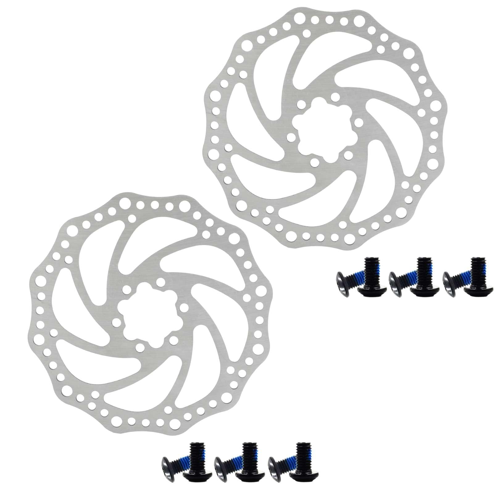 Bike Disc Brake Rotor, 2PCS Stainless Steel Bicycle Rotors Front Rear Cable Disc Brake Stainless Steel Disc Rotors for Mountain Bikes Road Bike Folding Bike 160mm