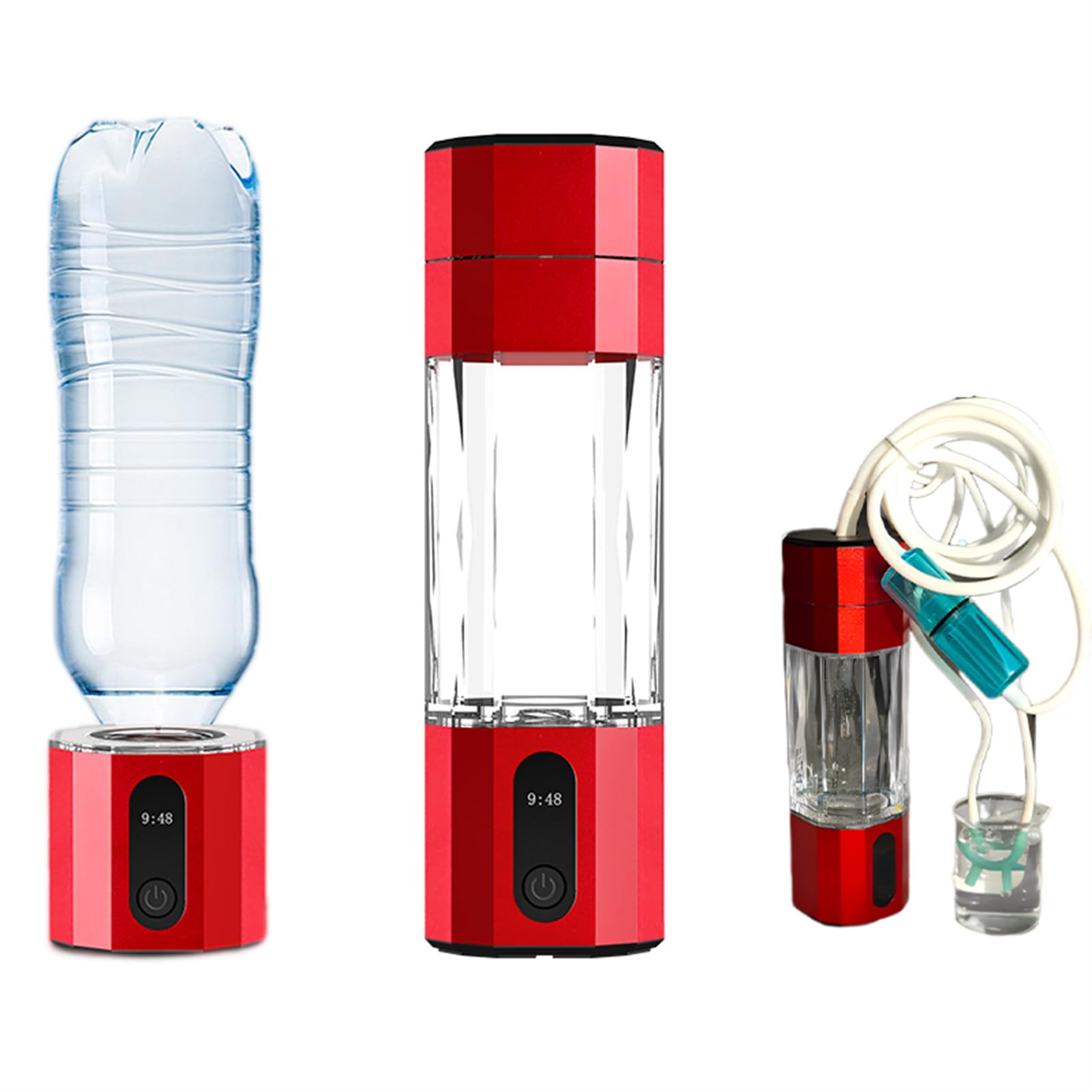 Generador de Botella de Agua de hidrógeno con inhalador, hasta 10000 PPB, Capacidad de Taza de 208 ml, 99,99% de Alta pureza, portátil y Recargable, tecnología PEM, para el hogar, Viajes