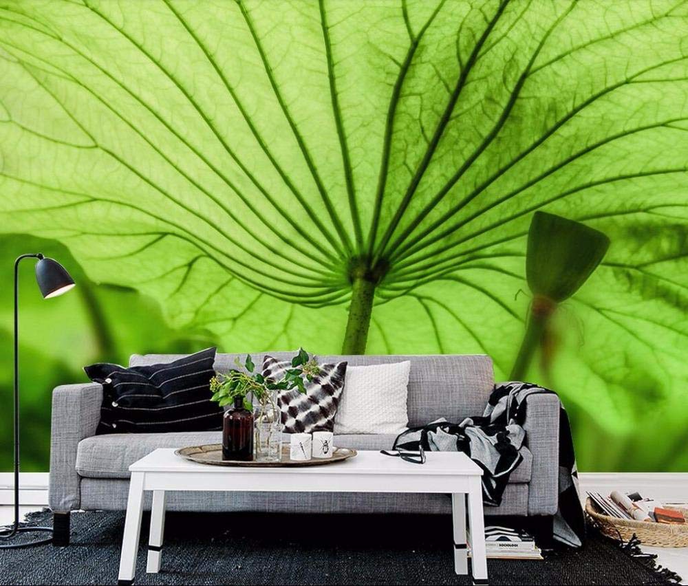 Papier peint feuille de lotus panoramique style rustique moderne 430x300 cm