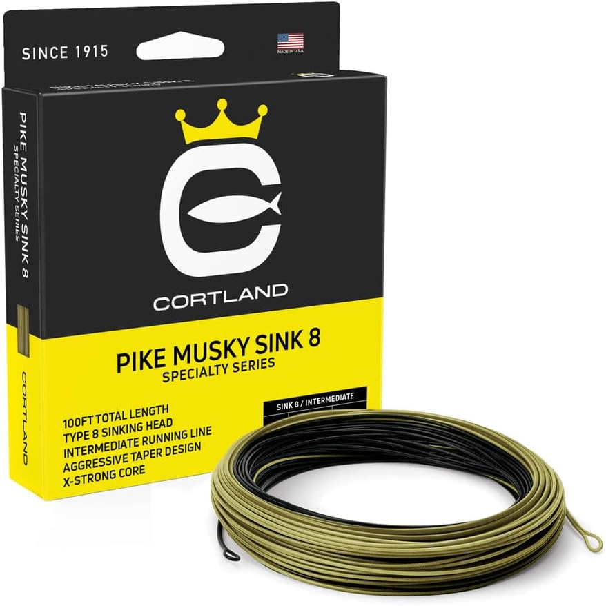 Cortland Specialty Pike Musky Sink 8 Fly Line, Black/Olive