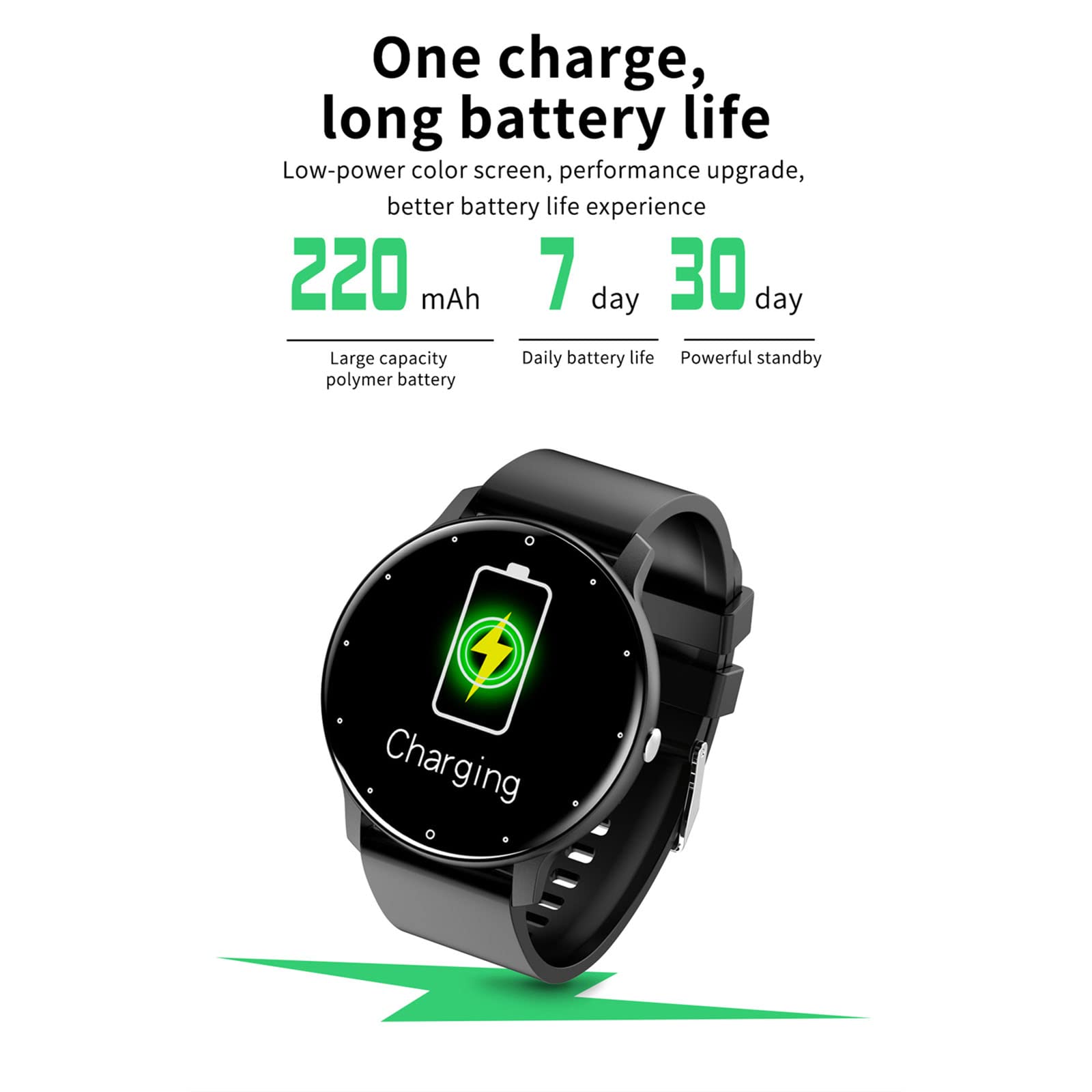 Neue Bluetooth Smart Watch.Full Touchscreen IP67 Wasserdichte Sport Fitness Uhr für Android/iOS, mit Pulsmesser, für Männlich Weiblich