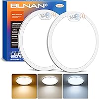 Vista 12 de BLNAN Lámpara de techo con sensor de movimiento con cable, 8.7 pulgadas, 3000 K, 4000 K, 5000 K, seleccionable, lámpara LED de montaje empotrado