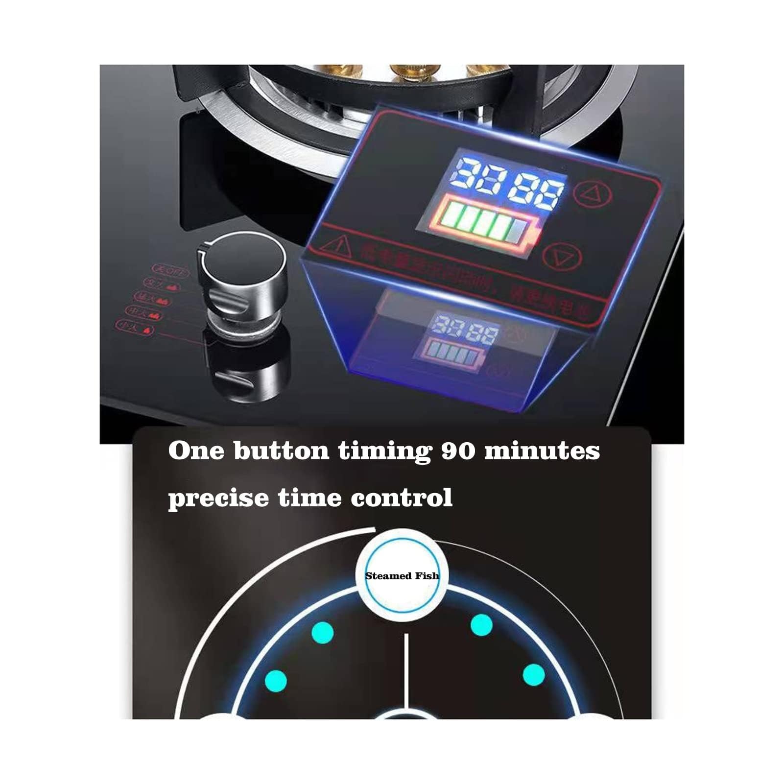 Gaziniere Gaz - Cuisiniere Gaz, Brûleur De Table De Cuisson En Verre Trempé Avec Minuterie, Cuisinière À Gaz À Usage Domestique, Cuisinière À Gaz De Cuisine Pratique (Size : LPG)