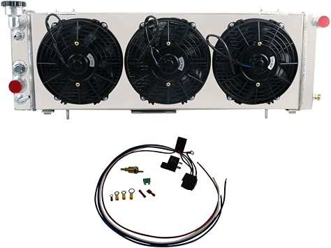 Full Aluminum Radiator For 1991-2001 Jeep Cherokee XJ/Comanche 2.5L 4.0L AT/MT 1993 1995 1996 1997 1999 2000 Jeep Cherokee Radiator+3 x 9" Cooling Electric Fan w/Shroud