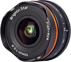 Brightin Star Lente de enfoque manual F5.6 Fisheye de 0.394 in para cámaras Sony E-Mount APS-C sin espejo, apto para ZV-E10, A7IV, A6400, A7II, A7SIII, A7III, A7III, A7C, A6600, A6100, A7RIV, A6000