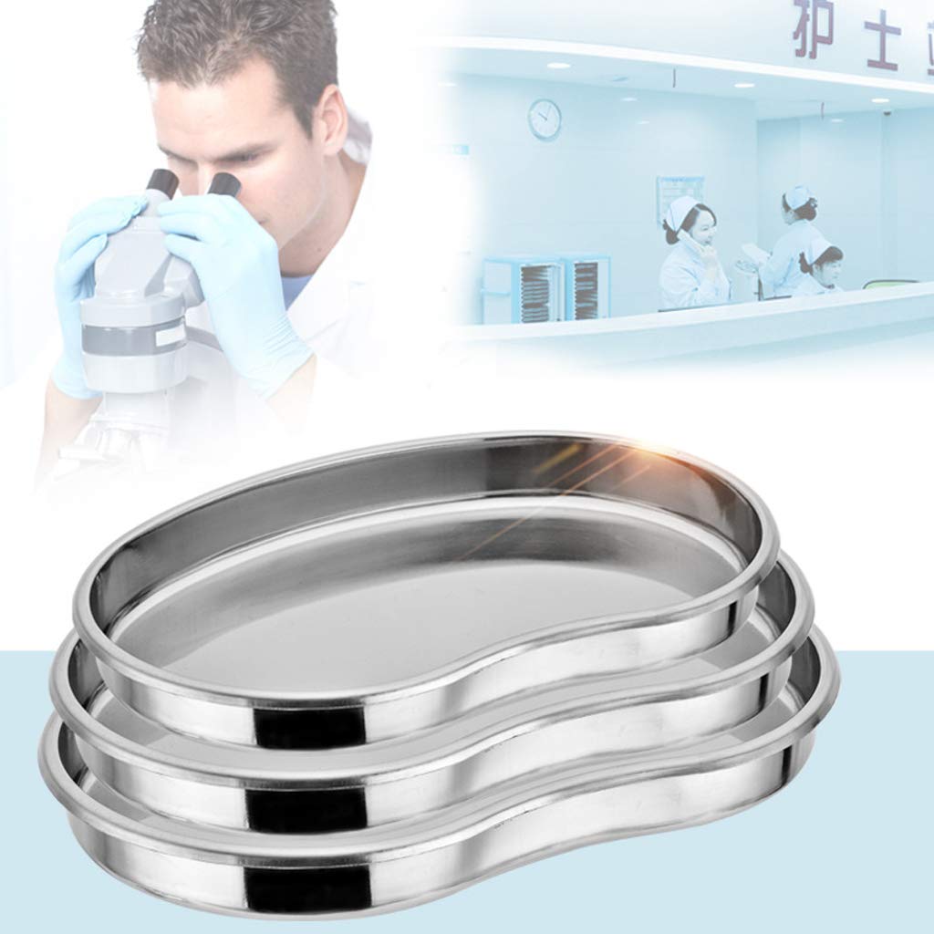 LEYILE Kidney Shaped Emesis Basin Stainless Steel Kidney Tray Reusable Metal Kidney Dish Surgical Utility Tool Easy to Use, 30* 20* 2cm
