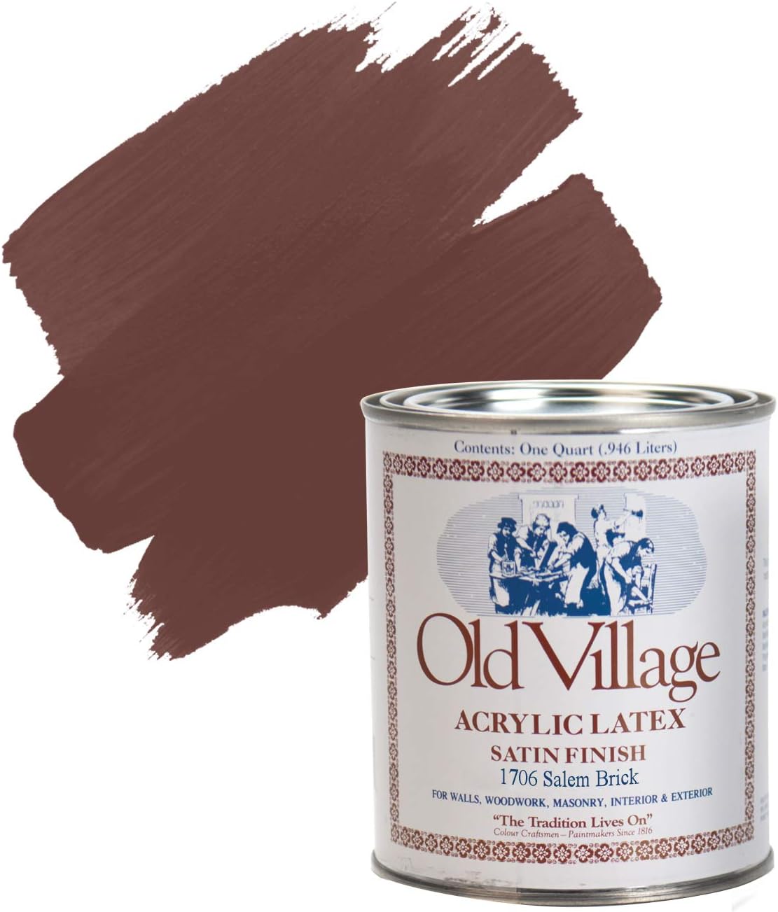 Old Village 1706qt Acrylic Latex Paint 1 Qt- Salem Brick