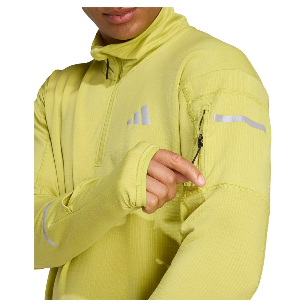 adidas Men's Camiseta de Running con Cremallera hasta el Pecho Adi365 Climawarm+