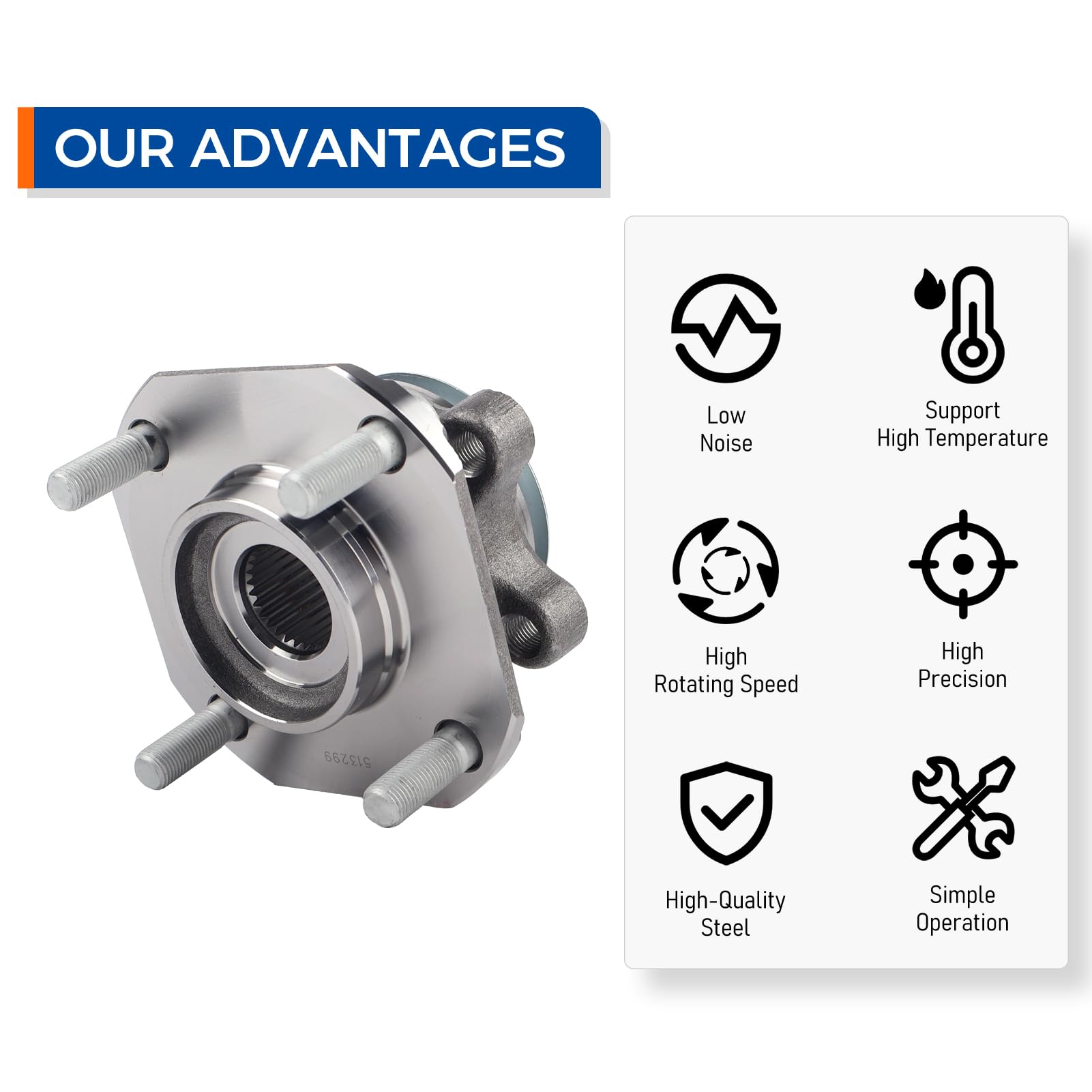 h!na☺︎ Amazon.com: PAROD 513299 Front Wheel Hub and Bearing