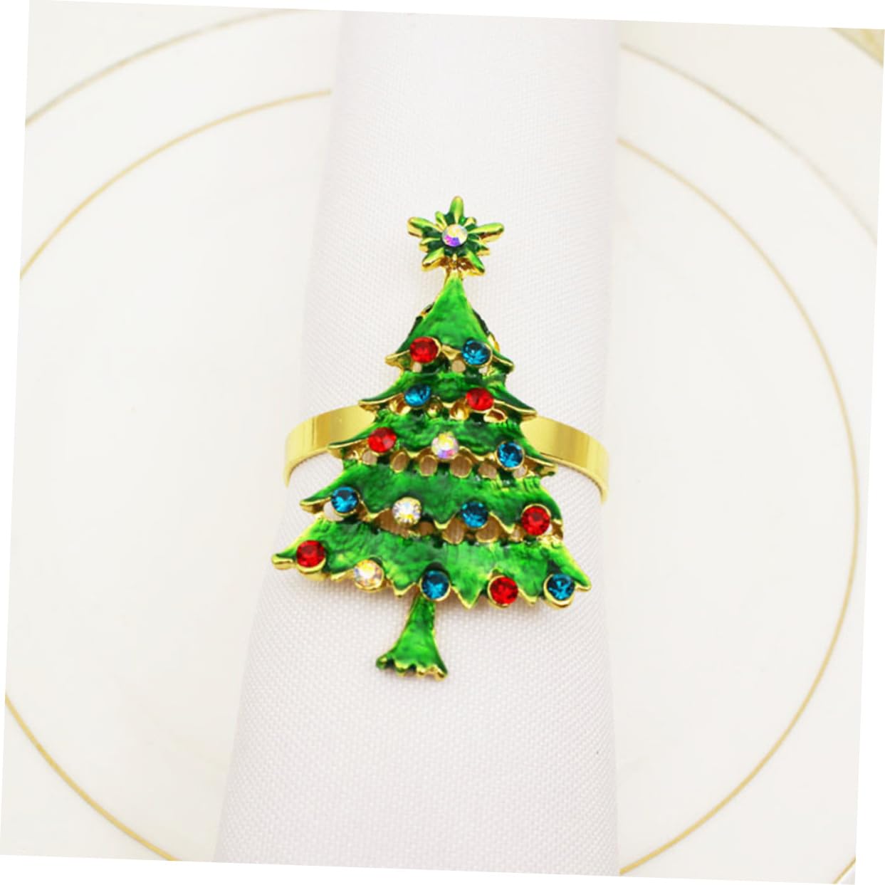 Alipis 12stücke Weihnachtsbaum Serviettenringe Metall Festliche Tischdekoration Für Weihnachten Hochzeiten Und Familienfeiern Xmas Tree Napkin Holder Für Stilvolle Anlässe