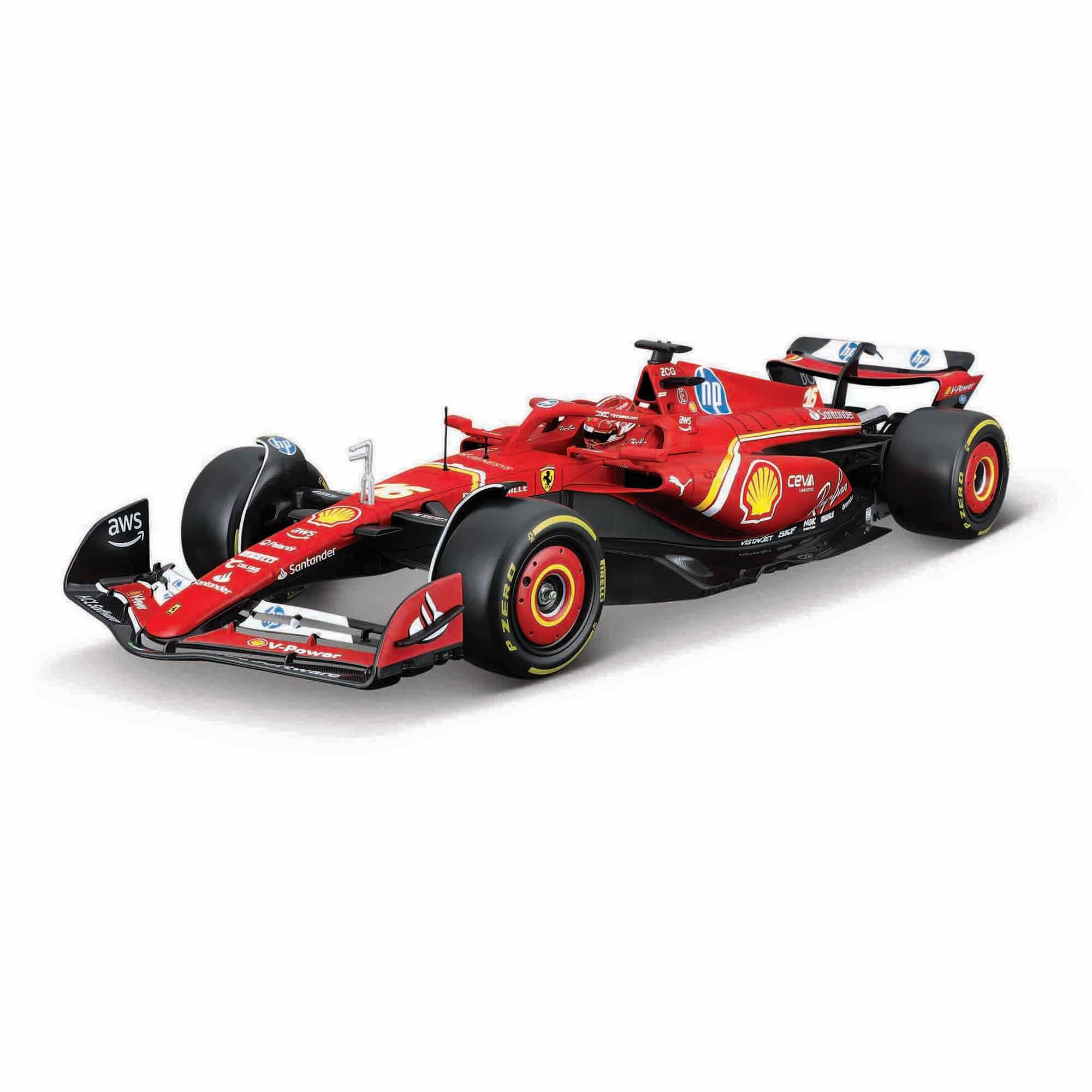 Bburago Build-It-Yourself Die-Cast Formula 1 F1 Model Kit - Ferrari SF-24 -LeClerc - 1:24 Scale - Exceptionally Detailed Collectable Replica Race Car, Multiple Colours
