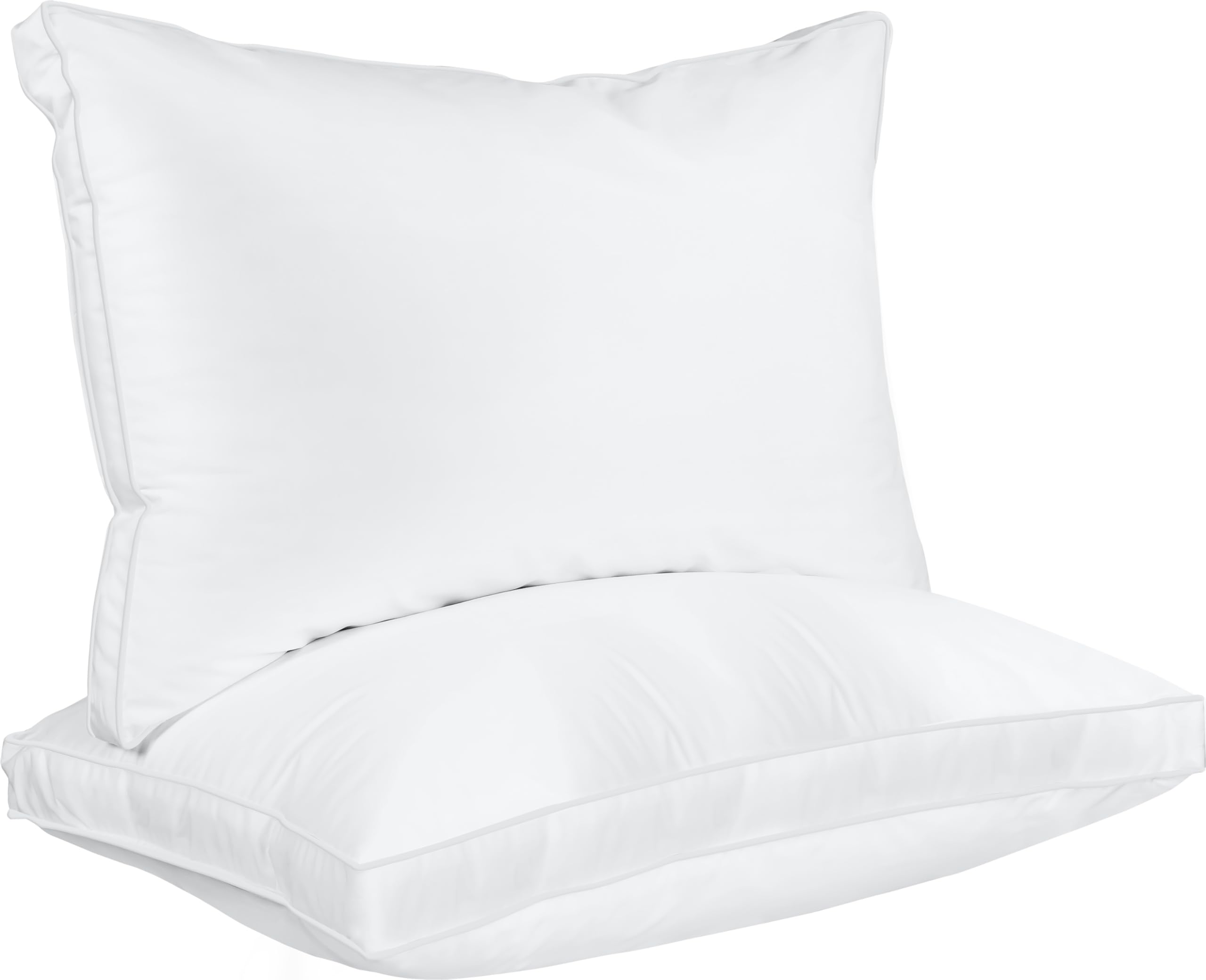 Utopia Bedding Cotton Gusseted Pillow (2-Pack) - Luxury Side Sleeper Pillows for Sleeping - Bed Pillows King (18 x 36 inches) - White