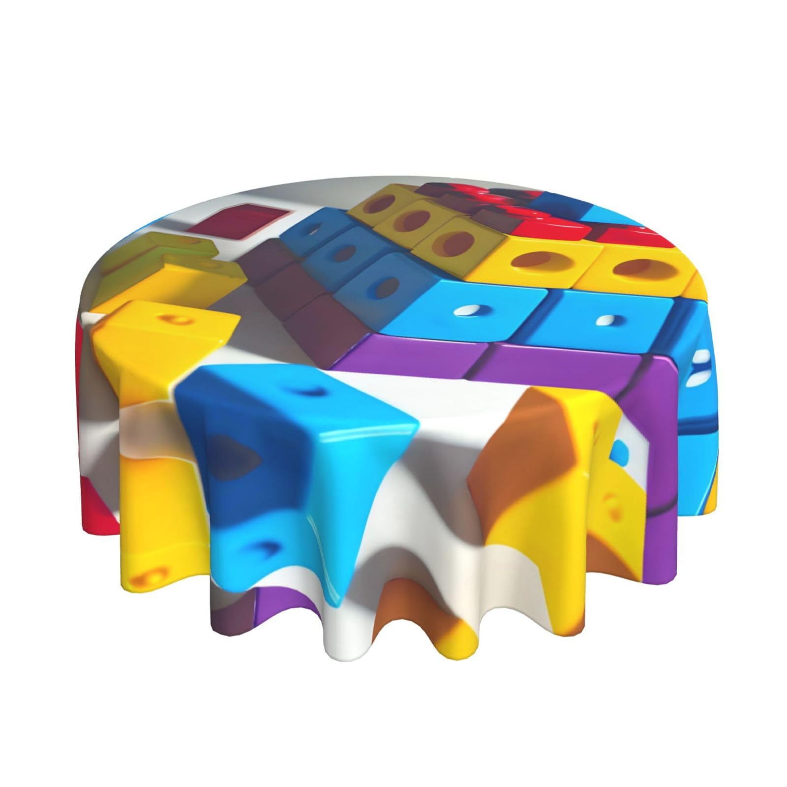 Snapklik.com : STejar Colorful Building Blocks Round Tablecloth 60 Inch ...