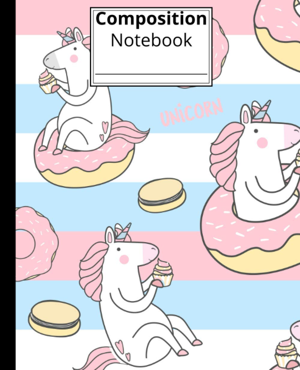 Funny Unicorn: Composition Notebook Wide Ruled School Notebook (7.5x9.25, 100 Pages)