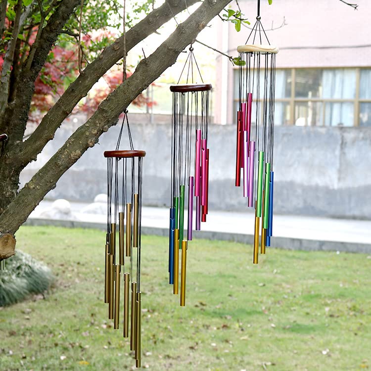 Carillon Éolien Commémoratif YEHSAL Argenté 6 Tubes - Décoration Jardin Terrasse Intérieur Extérieur