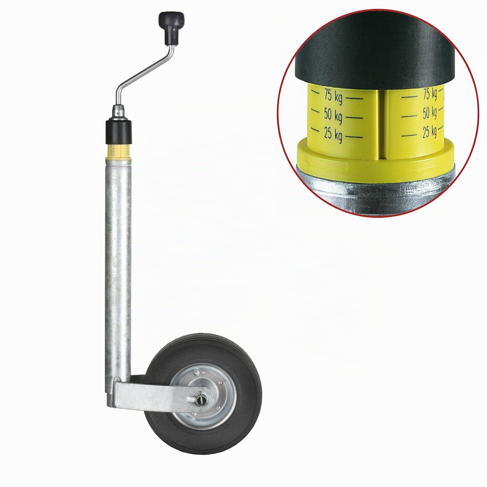 Generisch Stützrad Premium mit Stützlastanzeige bis 125kg -Traglast bis 150kg - Waage Stützlast Anhänger Wohnwagen