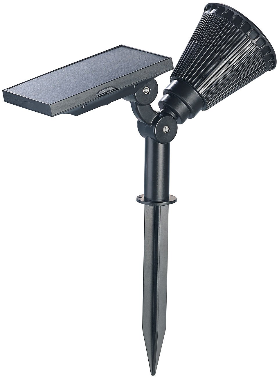 Luminea Gartenspots Solar: 2er-Set Solar-LED-Garten-Spots mit Erdspieß, 200 Lumen, 1,5 Watt, IP44 (Solarspot außen, LED Gartenspot, Baum)