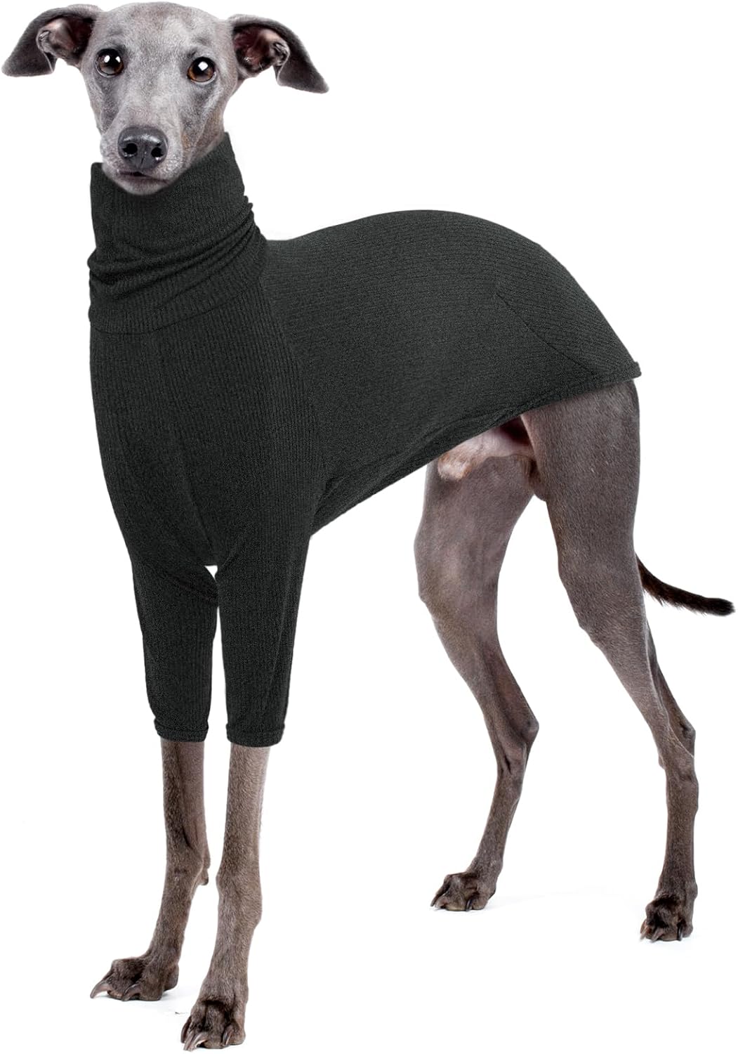 IECOii Dog Sweaters for Dogs Male Female, Classic Pullover Greyhound Jumpsuit, Whippet Fleece Vest Turtleneck Greyhound Sweaters Shirt for Cold Weather, Cozy Whippet Apparel for Indoor Outdoor, XXL