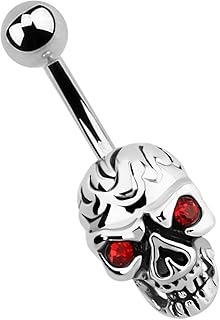 Ombligo Joyería de Piercing Banana 316l Acero En 1,6MM Fuerza con Calavera