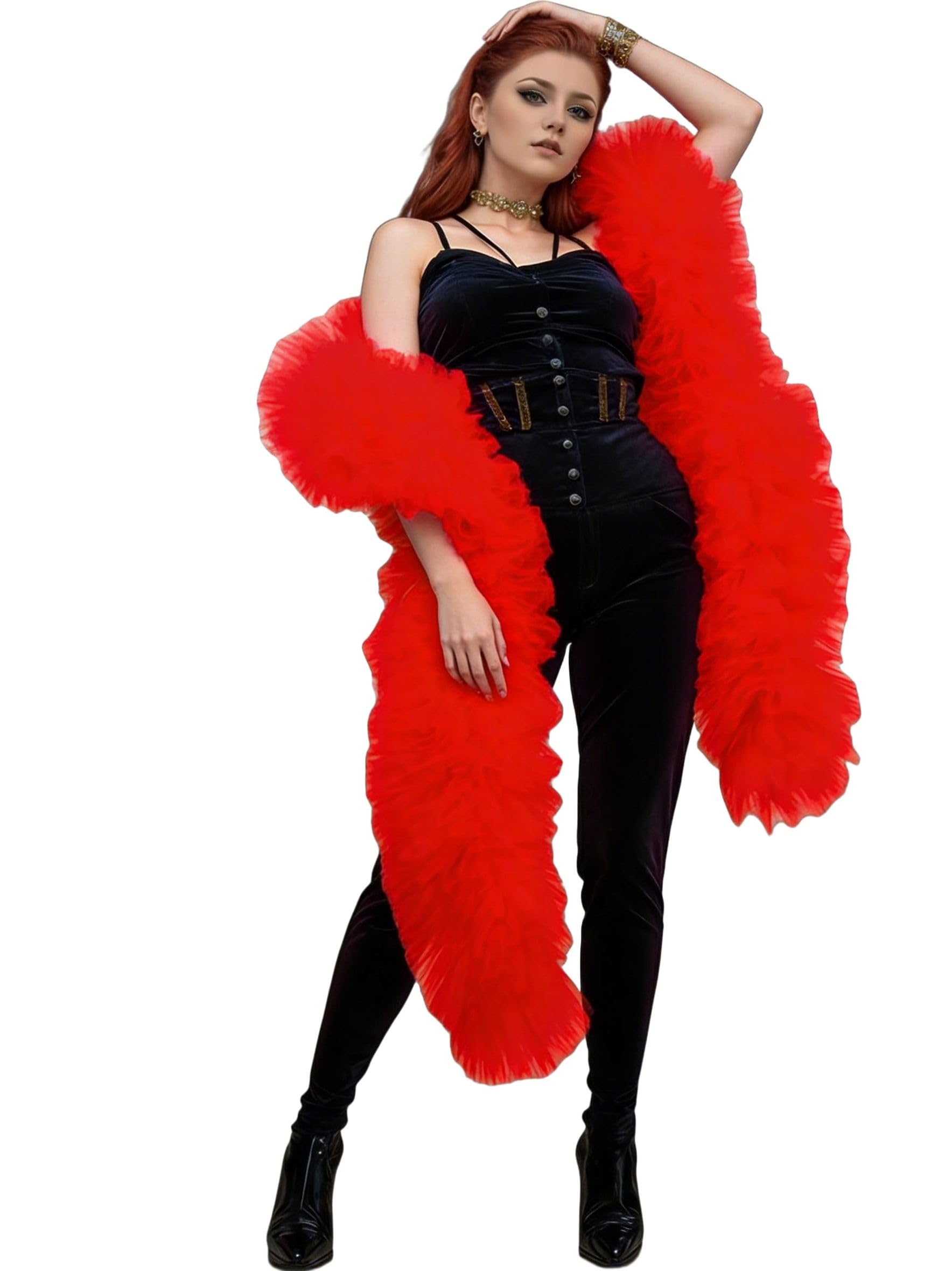 Unykaflor Tulle Boa,Boa Scarf for stage Party Wedding Halloween Costume Christmas Tree Decoration