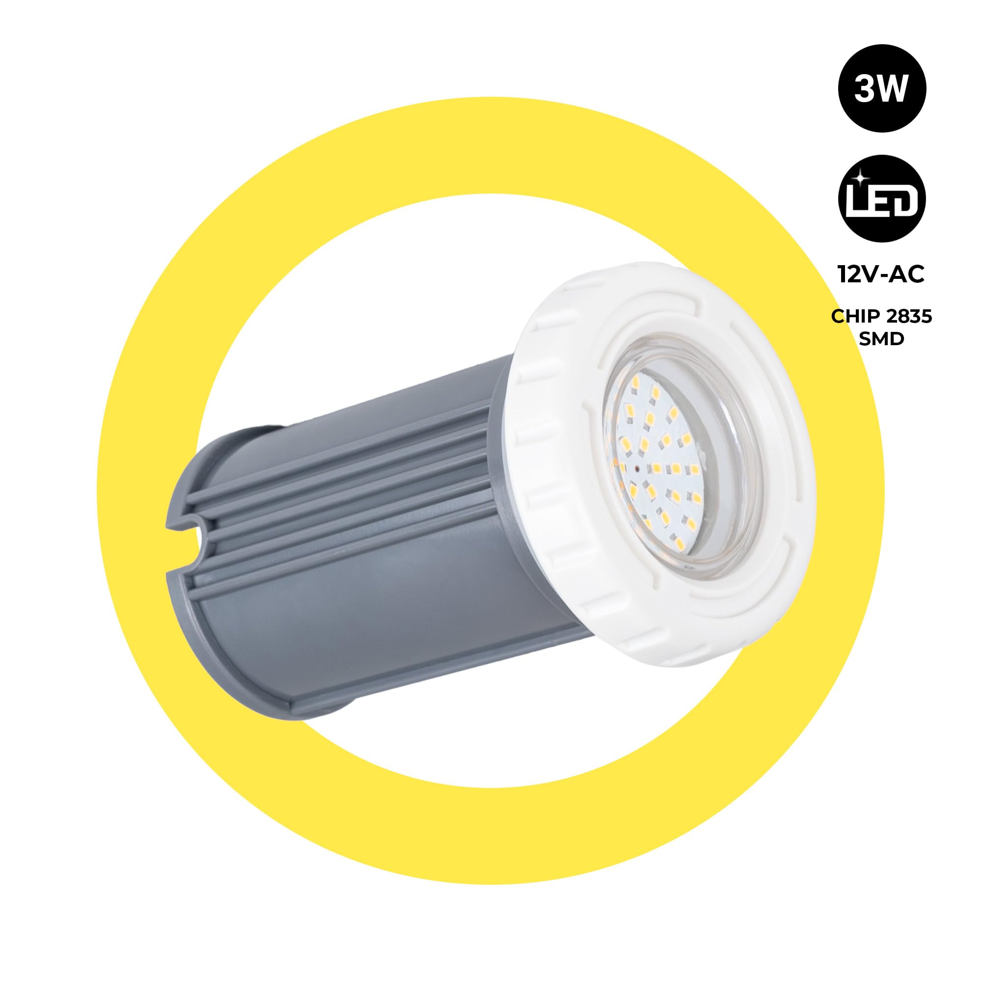 BARCELONA LED LED Poolleuchte 3W AC12V IP68 Unterwasserleuchte Ø94mm Warmweiß 3000K SMD2835 LED Poollicht Aufbaumontage für Pool, Jacuzzi, Spa, Brunnen, Teich, Wasserdekoration
