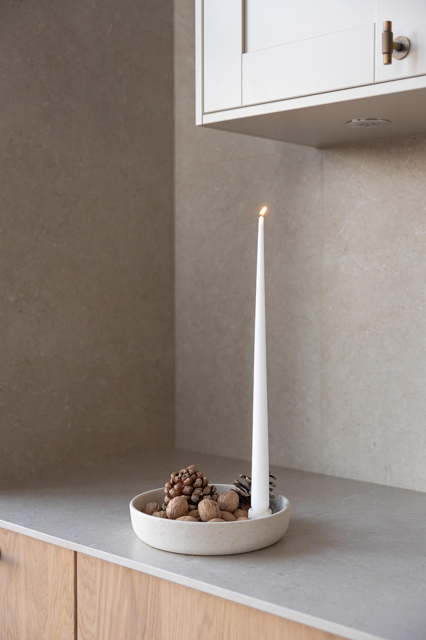 Storefactory Kerzenhalter LIDATORP Portugal Creme Natur | Ø 23x5cm