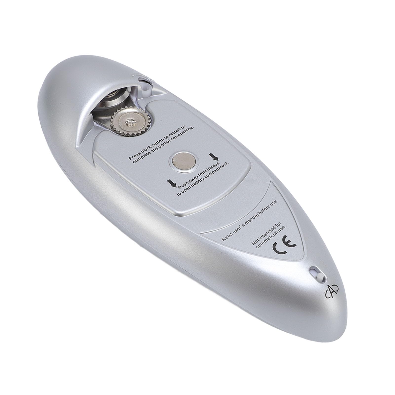 YUYTE Abrelatas eléctrico a pilas, abrelatas automático, acero inoxidable, automático, con corte lateral, para cocina y hogar