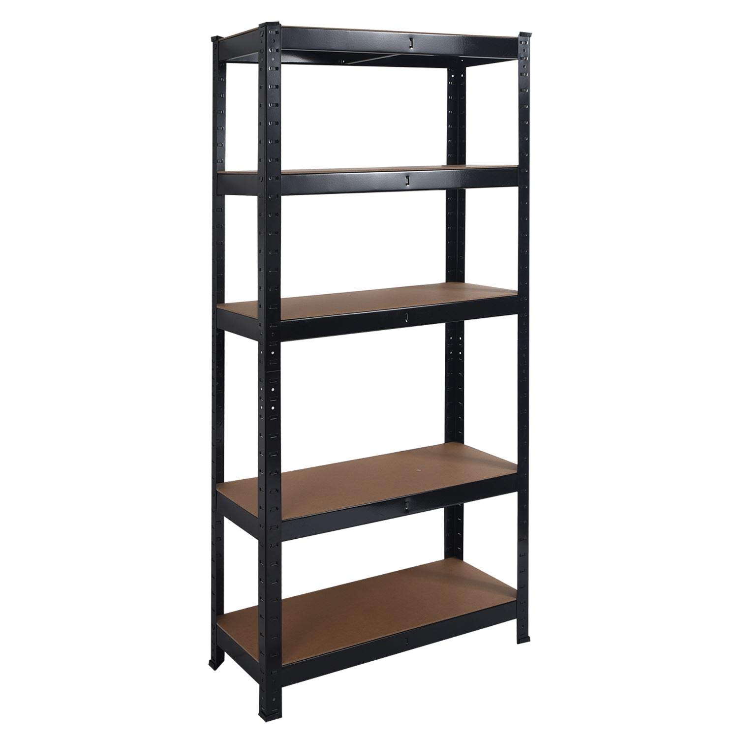 Direct Online Houseware House of Home Garage Shelving Unit 5 Tier Anti Mould Heavy Duty Metal Storage Rack, Black Steel Racking for Garage, Shed and Workshop, 40 x 90 x 180 cm