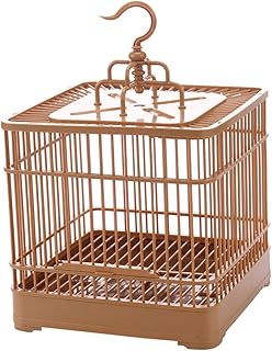 Hanging Bird Cage,Bird Display Cage Parrot Cage with Base Tray Hanging Hook Standing Pole Large Space Parrot Cage House, Full Ventilation Round Bird Cage for Parrot Cockatiel Lovebird Finch