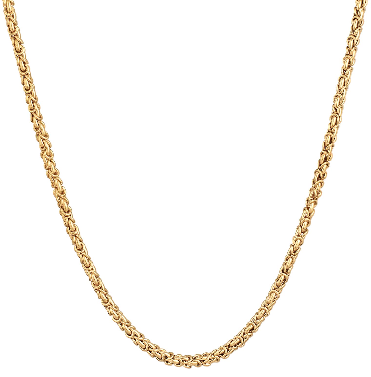 Kuzzoi Massive Königskette, Herren Halskette 925 Silber vergoldet, Goldene Silberkette (4 mm) für den Mann, Länge 50cm - 60cm, mit Schmuckbox - 0102650322