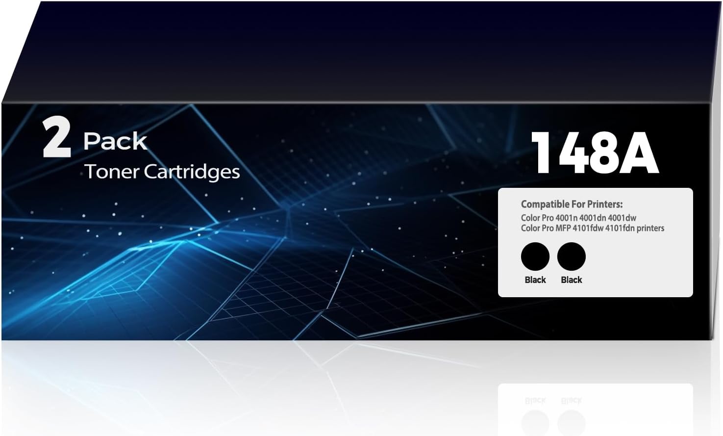148A W1480A Toner Cartridges Replacement 4001dw 4001dn 4001n for HP 148A 148X W1480A Toner (with Chip) W1480A W1480X Works for MFP 4101fdw 4101fdn Printer (2Black)